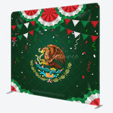 Aperturee - Aperturee Green Mexico National Emblem Square Tension Backdrop